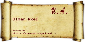 Ulman Axel névjegykártya